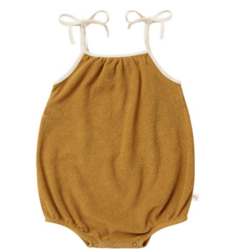 Rylee + Cru Brown Terry Romper